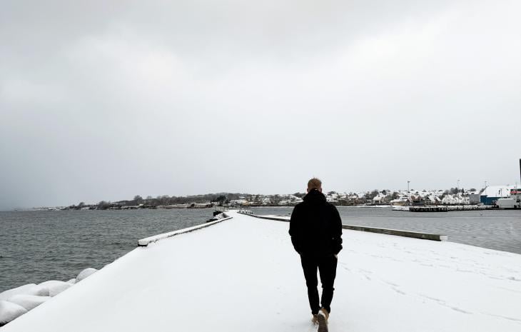Vinter i Assens Købstad - Gåtur ud på molen